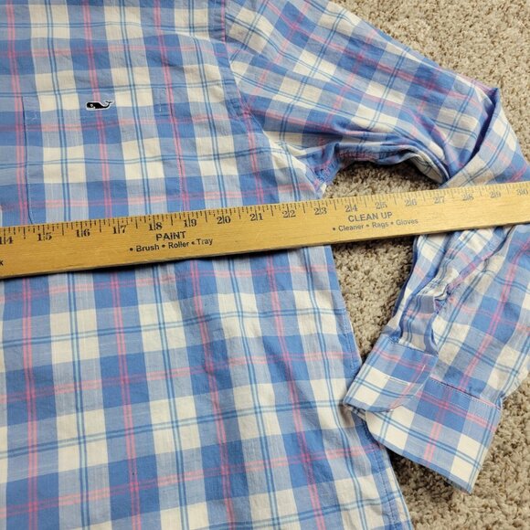 Vineyard Vines Shirt Mens Large Check Button Down Colorful Whale Preppy Tucker - Picture 3 of 6